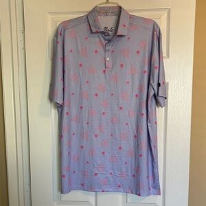 Par 6 men’s light purple short sleeve golf polo shirt size large